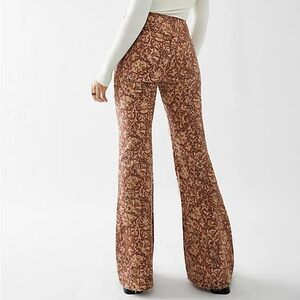 We The Free Brown Floral Wide Leg Pants
